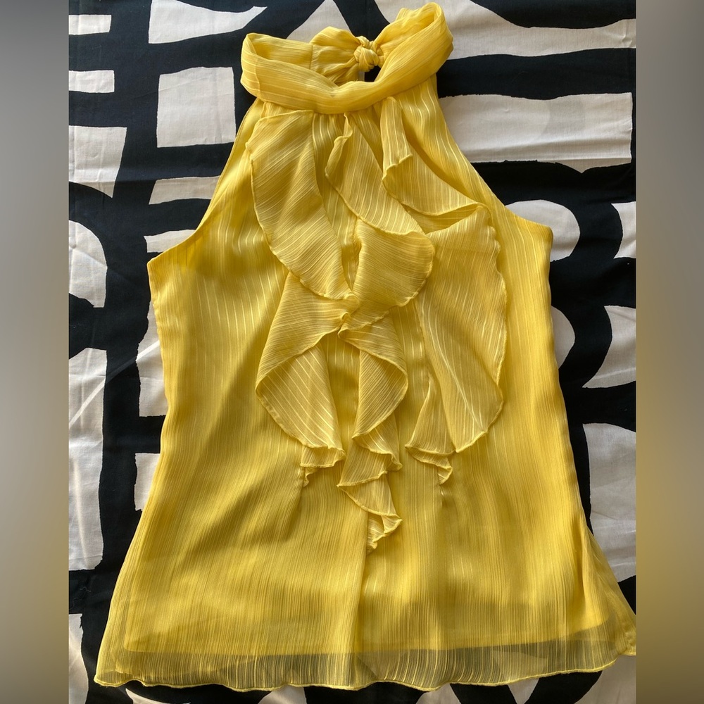 BCX Sunshine Yellow Ruffled Blouse